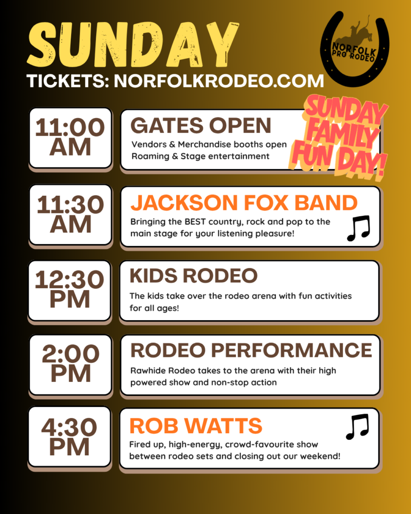 Sunday Norfolk Rodeo Schedule